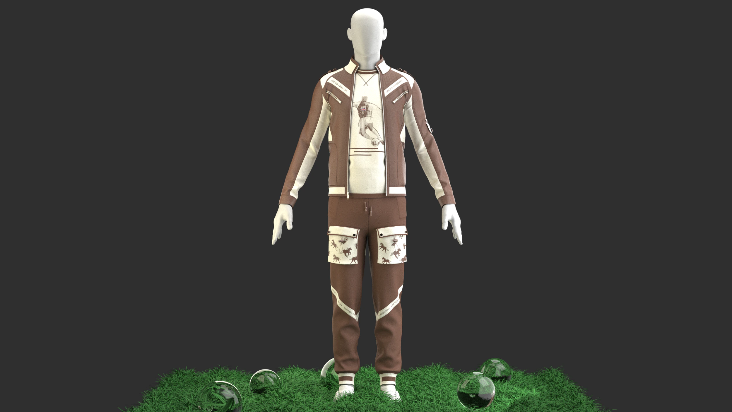Men Vintage Casual Jacket With Jogger Outfit 3D Model .c4d .max .obj .3ds .fbx .stl .blend
