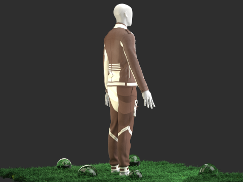 Men Vintage Casual Jacket With Jogger Outfit 3D Model