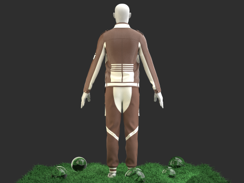 Men Vintage Casual Jacket With Jogger Outfit 3D Model