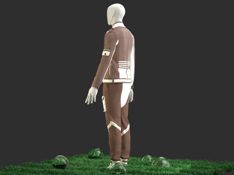 Men Vintage Casual Jacket With Jogger Outfit 3D Model