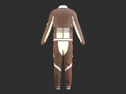 Men Vintage Casual Jacket With Jogger Outfit 3D Model