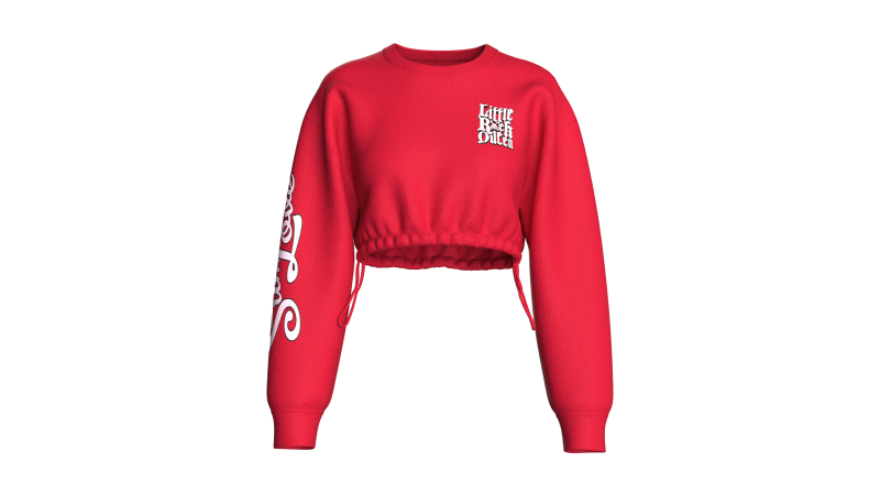 Girls Crop Sweatshirt With Elastic Bottom 3D Model .c4d .max .obj .3ds .fbx .stl .blend 