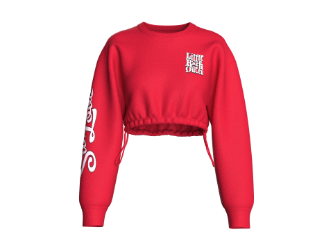 Girls Crop Sweatshirt With Elastic Bottom 3D Model