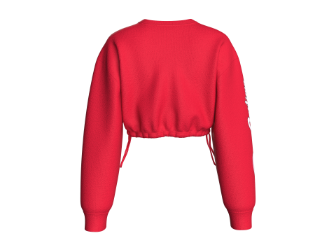 Girls Crop Sweatshirt With Elastic Bottom 3D Model