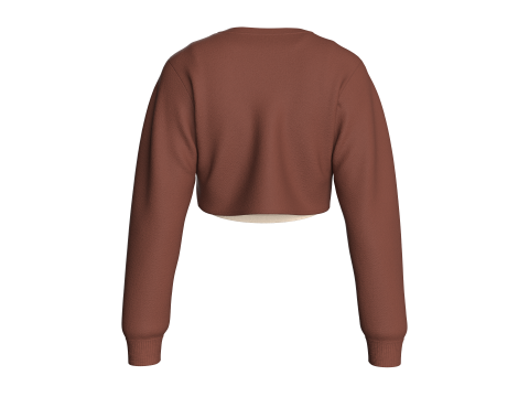 Girls Cropped Sweatshirt - Pretty Girl 3D Model