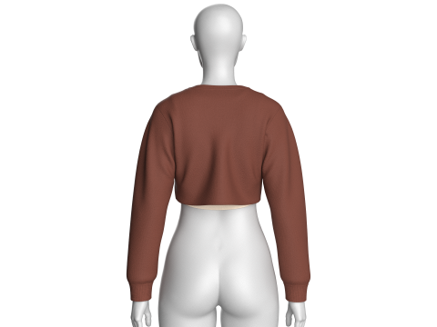 Girls Cropped Sweatshirt - Pretty Girl 3D Model