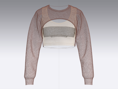 Girls Cropped Sweatshirt - Pretty Girl 3D Model