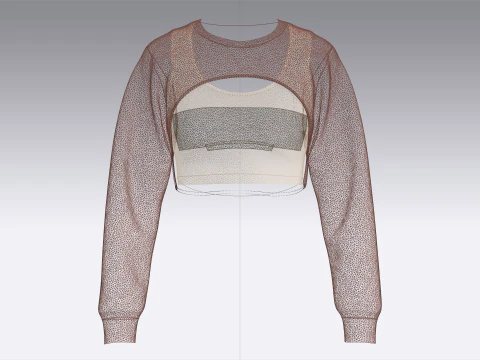 Kr&oacute;tka bluza dziewczęca - Pretty Girl Model 3D