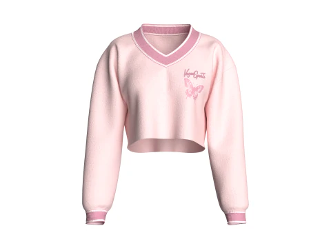 Moletom Cropped Menina V2 Modelo 3D