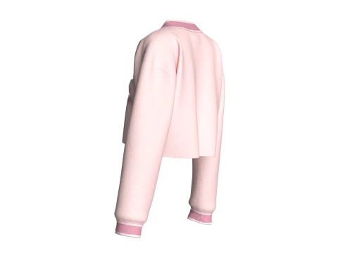 Girls Cropped Sweatshirt V2 3D Model