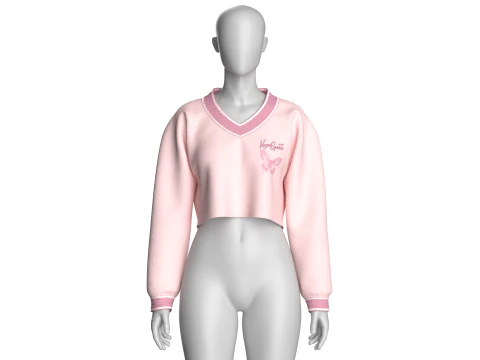 Girls Cropped Sweatshirt V2 3D Model
