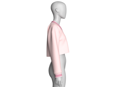 Укороченный свитшот для девочек V2 3D Модель