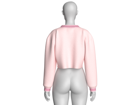 Укороченный свитшот для девочек V2 3D Модель