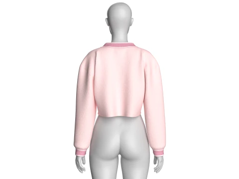 Girls Cropped Sweatshirt V2 3D Model