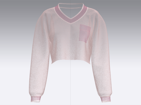 Укороченный свитшот для девочек V2 3D Модель