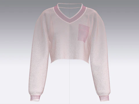 Girls Cropped Sweatshirt V2 3D Model