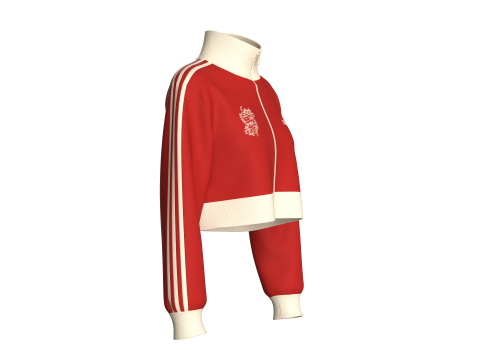 女童拉链短款运动衫 3D 模型