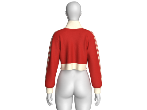 女童拉链短款运动衫 3D 模型