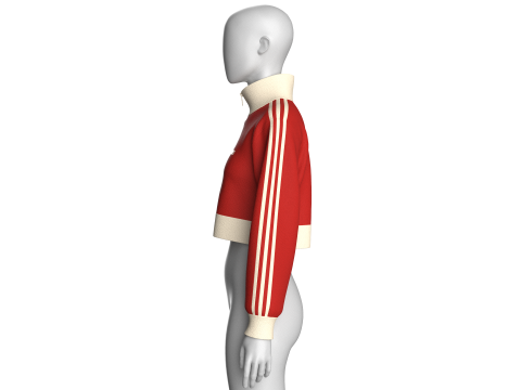 女童拉链短款运动衫 3D 模型