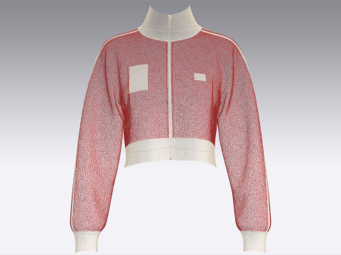 女童拉链短款运动衫 3D 模型