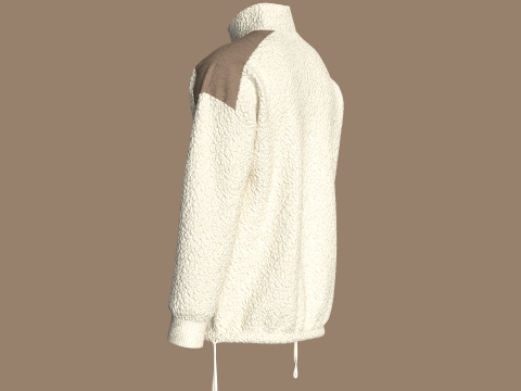 Heren sweatshirt met halve rits en sherpa 3D Model