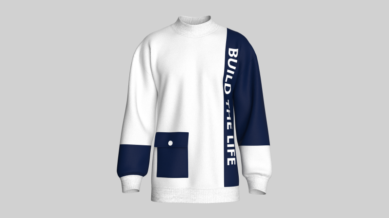 Heren sweatshirt met print - BOUW HET LEVEN 3D Model .c4d .max .obj .3ds .fbx .stl .blend