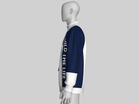Heren sweatshirt met print - BOUW HET LEVEN 3D Model