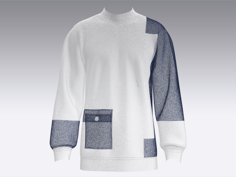 Heren sweatshirt met print - BOUW HET LEVEN 3D Model