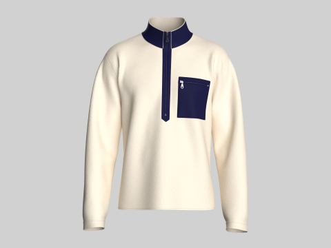 Cepli Yarım Fermuarlı Erkek Kazak 3D Model