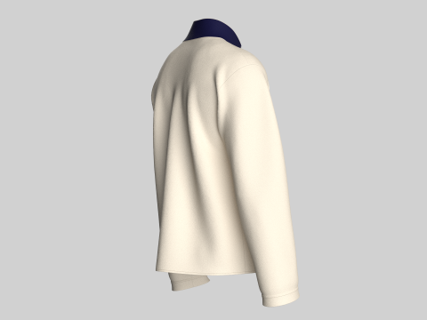 Men Half-Zip Sweatshirt With Pocket 3D Model