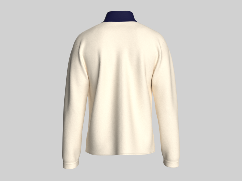 Men Half-Zip Sweatshirt With Pocket 3D Model