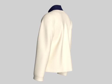 Men Half-Zip Sweatshirt With Pocket 3D Model