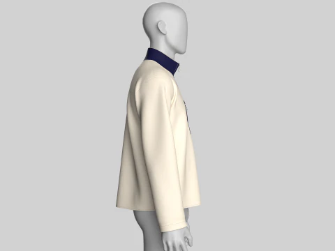 Men Half-Zip Sweatshirt With Pocket 3D Model