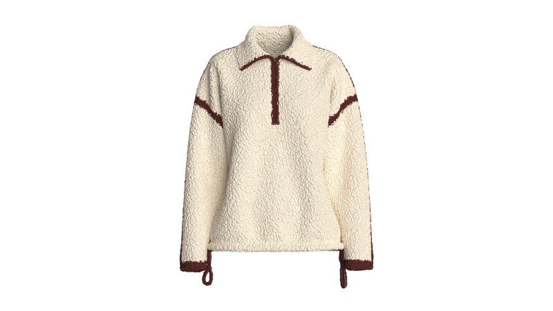 Girls Half Zip Dropped Shoulder Sweatshirt 3D Model .c4d .max .obj .3ds .fbx .stl .blend 