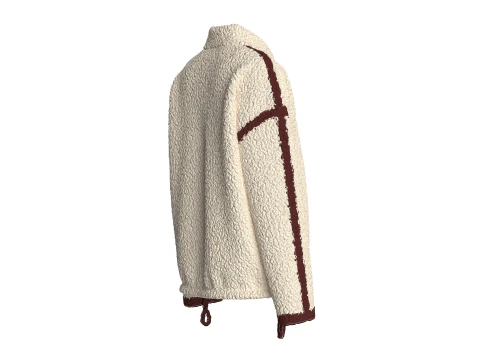 Толстовка с заниженными плечами и полумолнией для девочек 3D Модель