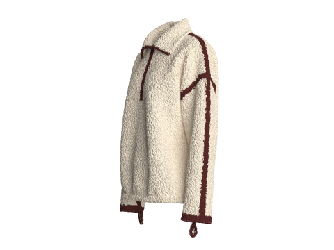 Girls Half Zip Dropped Shoulder Sweatshirt 3D Model