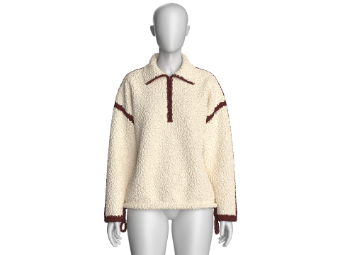 Girls Half Zip Dropped Shoulder Sweatshirt 3D Model