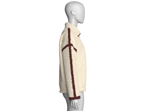 Girls Half Zip Dropped Shoulder Sweatshirt 3D Model