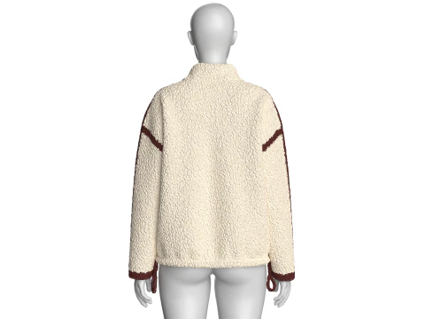 Толстовка с заниженными плечами и полумолнией для девочек 3D Модель