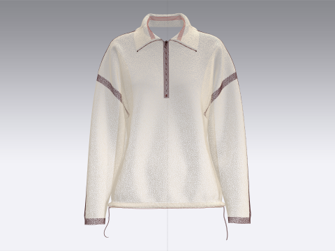 Girls Half Zip Dropped Shoulder Sweatshirt 3D Model