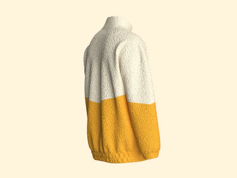 Men Half Zip Jacket With Sherpa 3D Model