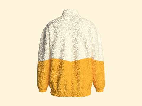 Hombres Chaqueta con media cremallera y sherpa Modelo 3D