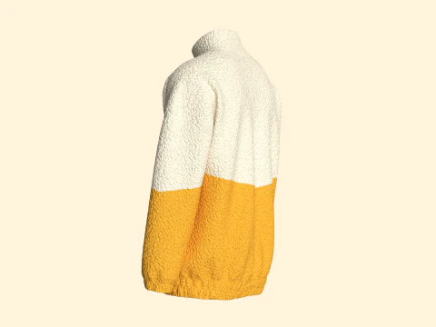 Men Half Zip Jacket With Sherpa 3D Model