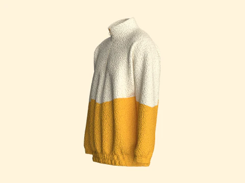 Men Half Zip Jacket With Sherpa 3D Model