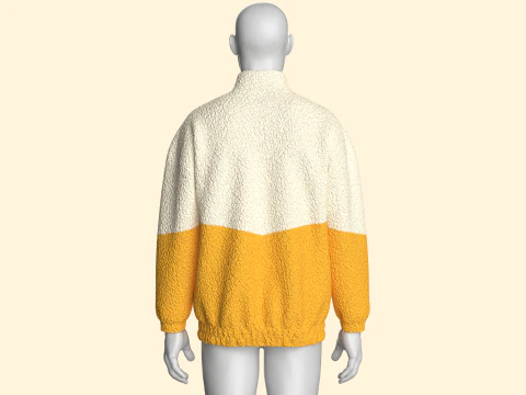 Men Half Zip Jacket With Sherpa 3D Model