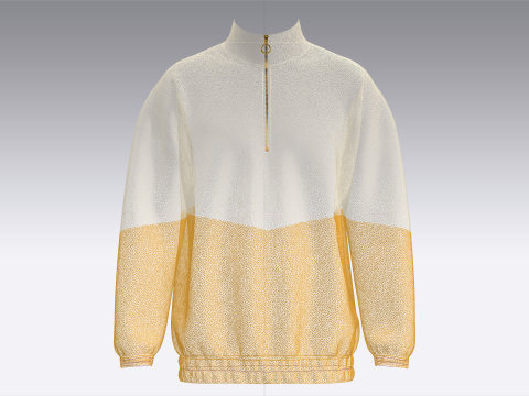 Hombres Chaqueta con media cremallera y sherpa Modelo 3D