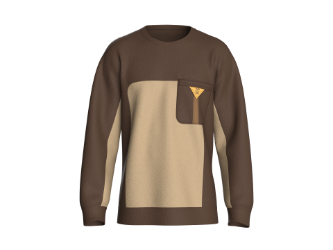 Felpa con tasca rotonda da uomo Modello 3D