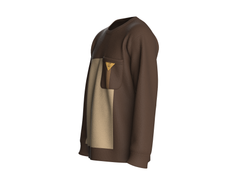 Men Round Pocket Sweatshirt 3D Model