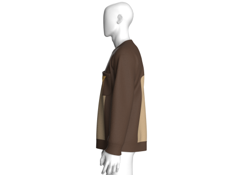 Men Round Pocket Sweatshirt 3D Model