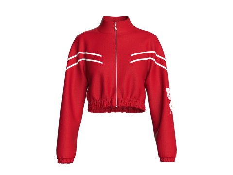 Bijgesneden jasje voor meisjes met elastische onderkant 3D Model